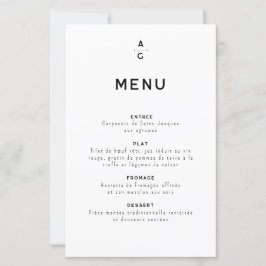 Menu voor trouwfeest "Lettrus"