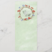 menu voor waterverf van wildbloem voor bruiloft (Achterkant)