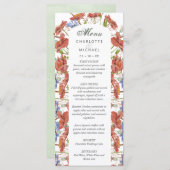 menu voor waterverf van wildbloem voor bruiloft (Voorkant / Achterkant)