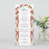 menu voor waterverf van wildbloem voor bruiloft (Staand voorkant)