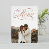 Menu voorzijde foto echte folie uitnodiging (Staand Voorkant)