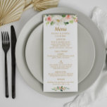menu waterverf blozen bruiloft<br><div class="desc">modern bloemontwerp. Elegant waterverf rozen met roze blauwe kleur. U kunt de tekst en de kleuren personaliseren.</div>