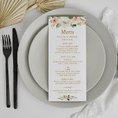 menu waterverf blozen bruiloft