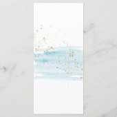 Menu waterverf Blue and Gold Sparkle Wedding (Achterkant)