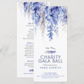 Menu waterverf blue grijy gala charity event (Voorkant / Achterkant)