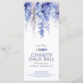 Menu waterverf blue grijy gala charity event (Voorkant)