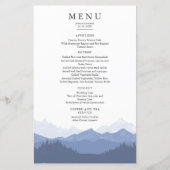 Menu waterverf Blue Mountain Wedding (Voorkant)
