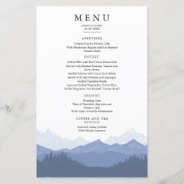 Menu waterverf Blue Mountain Wedding