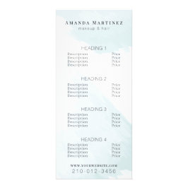 Menu waterverf Blue Salon Price List Service
