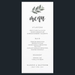 Menu waterverf Branch Wedding Reception<br><div class="desc">Dit trouwmenu kenmerkt een handgemaakte grafische tak van de waterverf en een elegant manuscript aan creëer een elegante vertoning van de maaltijd voor de nacht.</div>