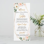 Menu waterverf Delicate Bloom Bouquets Kaart (Staand voorkant)