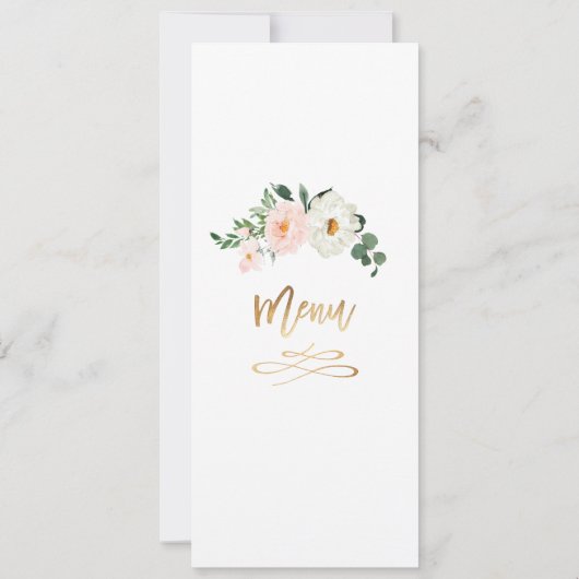 Menu waterverf Delicate Bloom Bouquets Kaart (Achterkant)