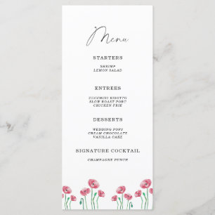 menu waterverf elegant floral minimalist