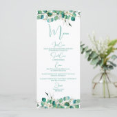 Menu Waterverf Emerald Green Eucalyptus Foilage (Staand voorkant)