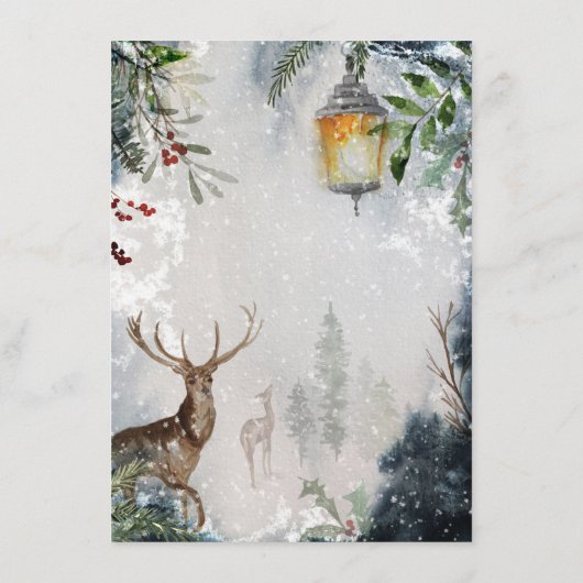 Menu waterverf evergreen baby shower (Achterkant)