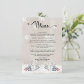 Menu waterverf evergreen baby shower (Staand voorkant)