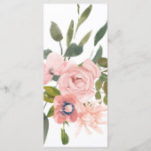 Menu waterverf floral Blush en Roos Gold Wedding (Achterkant)