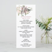 Menu waterverf floral Blush en Roos Gold Wedding (Staand voorkant)