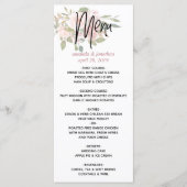 Menu waterverf floral Blush en Roos Gold Wedding (Voorkant)