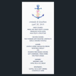 Menu waterverf Floral Nautical Wedding<br><div class="desc">Het rendy nautical bruiloft menu met een waterverf florale anker en marineslappen.</div>