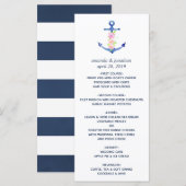 Menu waterverf Floral Nautical Wedding (Voorkant / Achterkant)