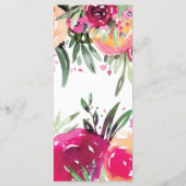 Menu waterverf Floral Pink Wedding (Achterkant)