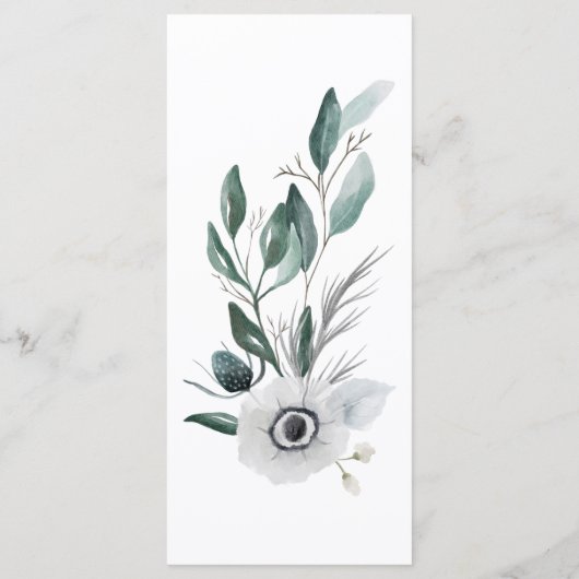 Menu waterverf Floral Weddenschap (Achterkant)