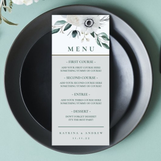 Menu waterverf Floral Weddenschap