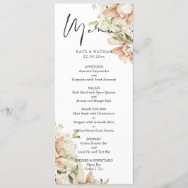 Menu waterverf Floral Wedding
