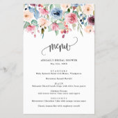 Menu waterverf Flowers Calligraphy Script (Voorkant)