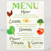 Menu waterverf fruit en Veggie (Voorkant)