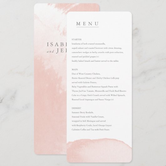 menu waterverf gemengde bruiloft (EENVOUDIGE INDEL (Voorkant / Achterkant)