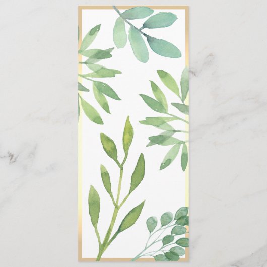 Menu waterverf Greenery Wedding (Achterkant)