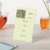 Menu waterverf herfstbladeren met bessen reclamebord met voetstuk (Insitu)