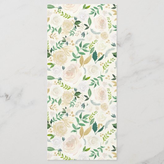 Menu waterverf Ivory Floral String Lights Wedding (Achterkant)