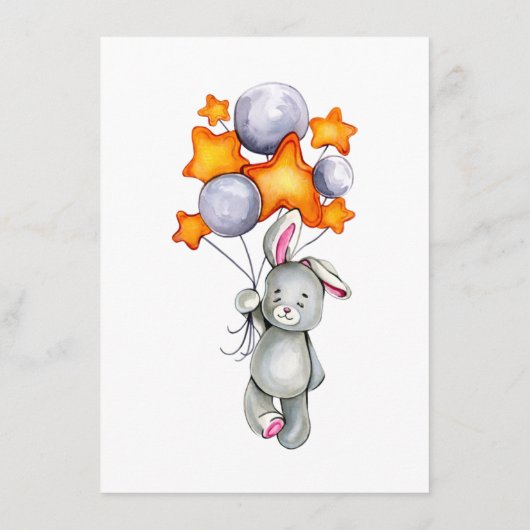 Menu waterverf klein Bunny-baby shower (Achterkant)