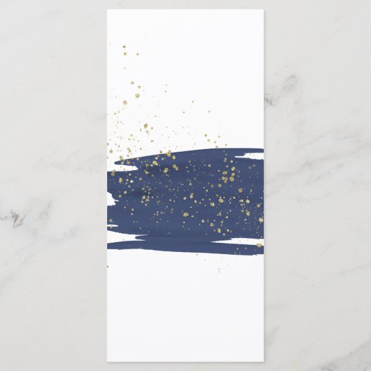 Menu waterverf Navy and Gold Sparkle Wedding (Achterkant)