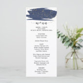 Menu waterverf Navy and Gold Sparkle Wedding (Staand voorkant)