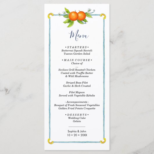 Menu waterverf oranje illustratie (Voorkant)