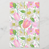 Menu waterverf Pink Tulip Weddenschap (Achterkant)