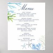 Menu waterverf Seaweed Beach Wedding Poster (Voorkant)