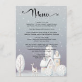 Menu waterverf sneeuwhuis baby shower (Voorkant)