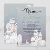 Menu waterverf sneeuwhuis baby shower (Voorkant / Achterkant)