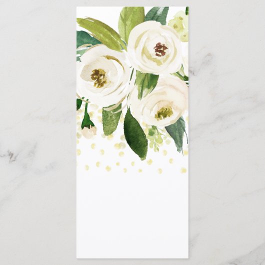 Menu waterverf White Flower Wedding (Achterkant)