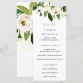 Menu waterverf White Flower Wedding (Voorkant / Achterkant)