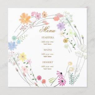 menu waterverf wildbloemen
