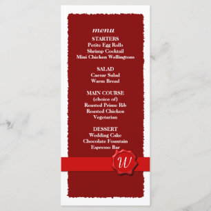Menu Wax Seal Wedding/Program