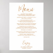 Menu Weddendoffabet | Stylish Gold Roos Lettered Poster (Voorkant)