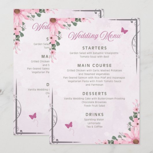 Menu Weddenschap (Voorkant / Achterkant)