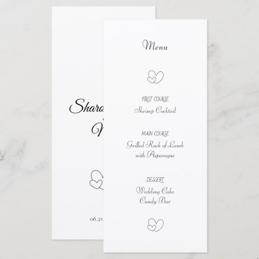 Menu Weddenschap (Voorkant / Achterkant)